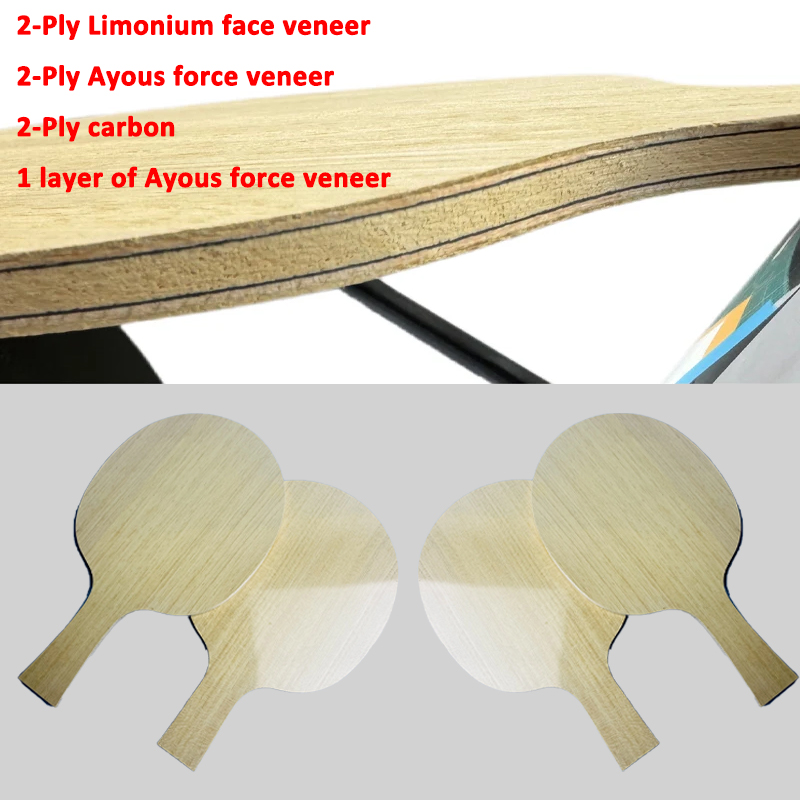 Table Tennis Bat - Limonium-Bradan-Ayous Katmanlı 2 Katlı Karbon Ping