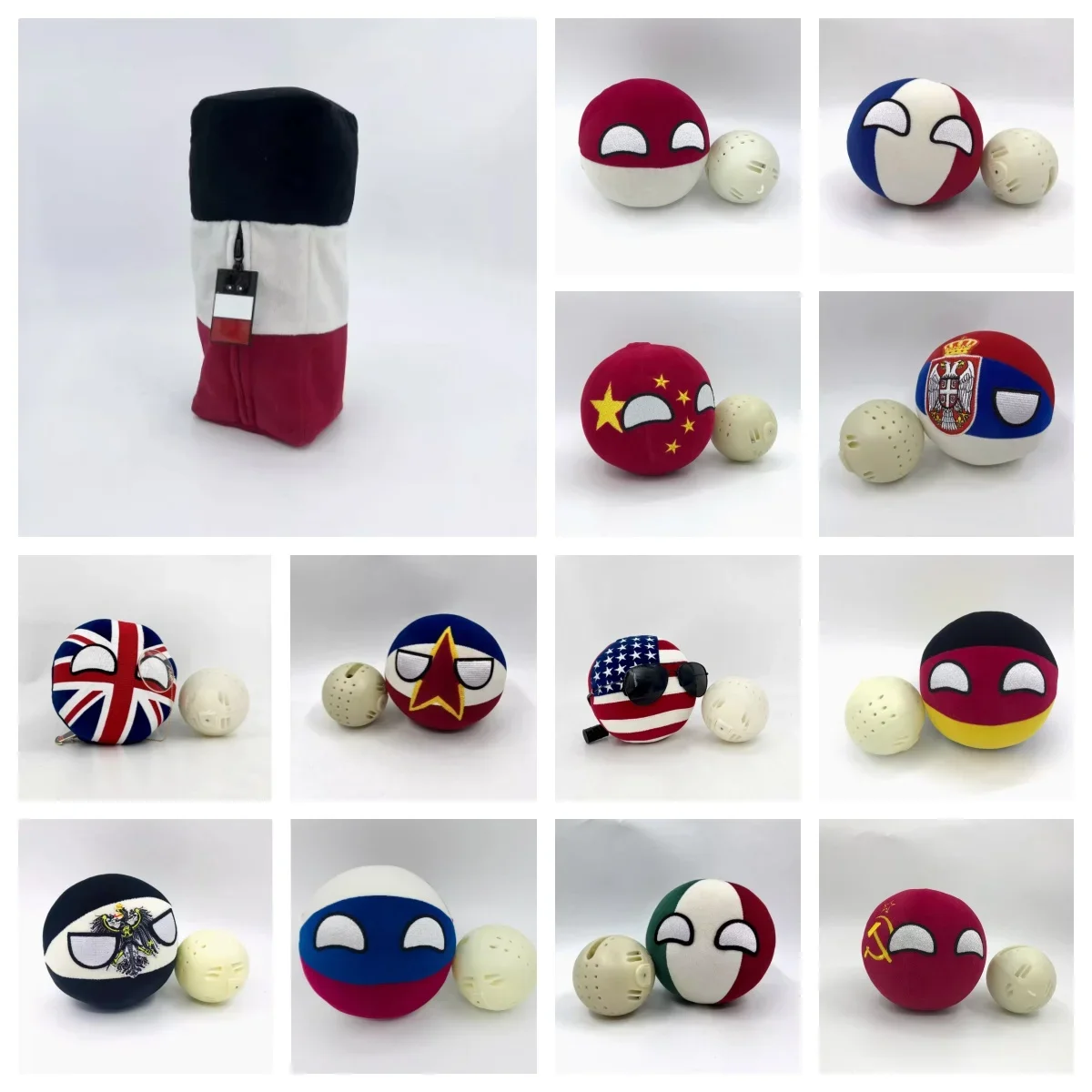 Table Tennis France - CountryBalls Peluş Bebek Almanya ABD Rusya